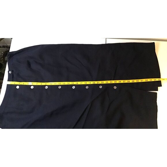 EMMA JAMES-WOMENS A-LINE MIDI SKIRT BUTTON FRONT CLOSURE FULLY LINE BLUE SIZE 16 - Picture 6 of 6